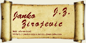 Janko Zirojević vizit kartica